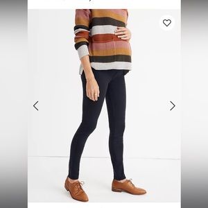 Madewell Maternity Over-the-Belly Skinny Jeans - Lunar Wash Tencel (Black Denim)